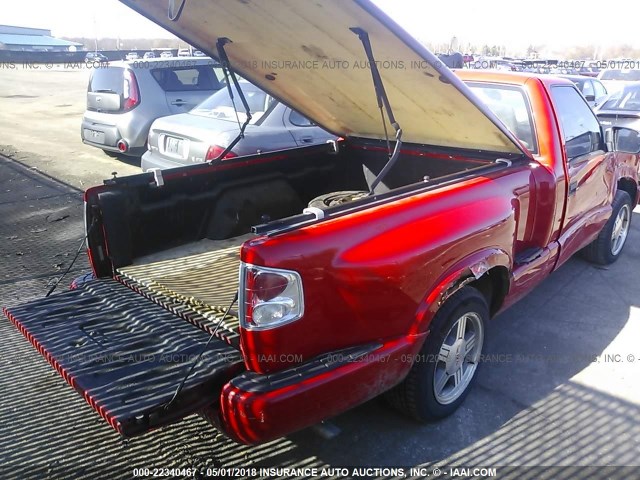 1GCCS144XY8145568 - 2000 CHEVROLET S TRUCK S10 RED photo 4