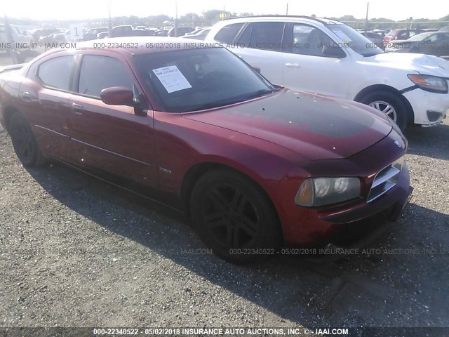 2B3KA53H26H539777 - 2006 DODGE CHARGER R/T RED photo 1