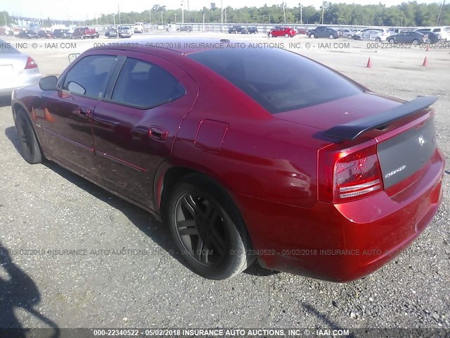 2B3KA53H26H539777 - 2006 DODGE CHARGER R/T RED photo 3