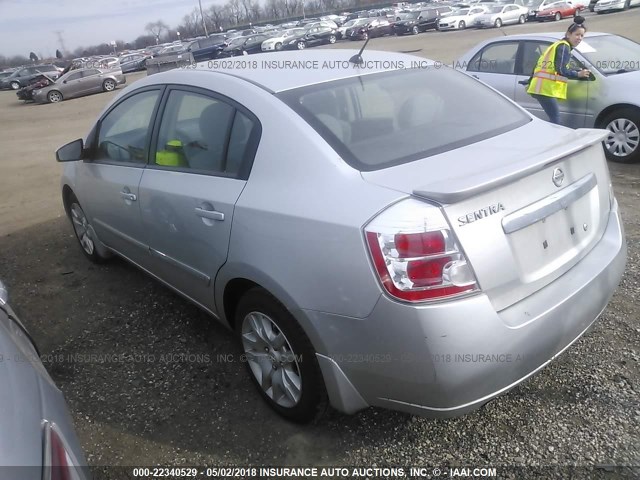 3N1AB6AP9CL656365 - 2012 NISSAN SENTRA 2.0/2.0S/SR/2.0SL SILVER photo 3