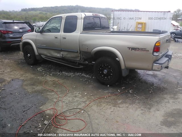 5TBBT441X3S333813 - 2003 TOYOTA TUNDRA ACCESS CAB SR5 TAN photo 3