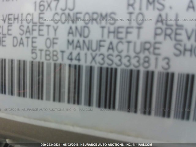 5TBBT441X3S333813 - 2003 TOYOTA TUNDRA ACCESS CAB SR5 TAN photo 9