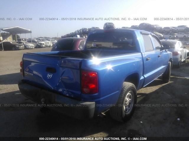 1D7HE28K88S523178 - 2008 DODGE DAKOTA QUAD/ST BLUE photo 4