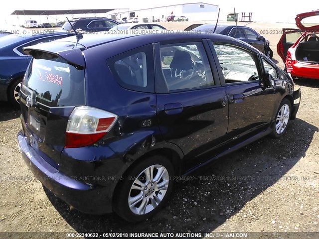 JHMGE88409S046417 - 2009 HONDA FIT SPORT Dark Blue photo 4