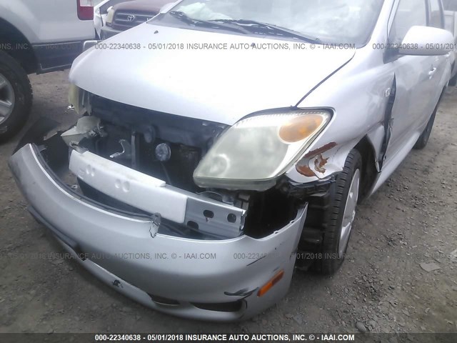 JTKKT624360149443 - 2006 TOYOTA SCION XA ვერცხლისფერი ფოტო 6