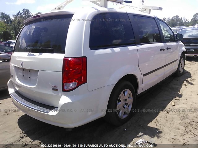 2C4RDGAGXCR378157 - 2012 DODGE RAM VAN WHITE photo 4