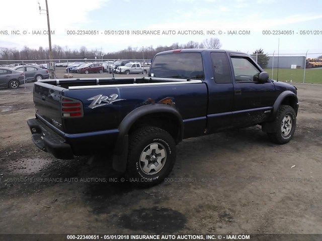 1GCCT19X138279877 - 2003 CHEVROLET S TRUCK S10 Dark Blue photo 4