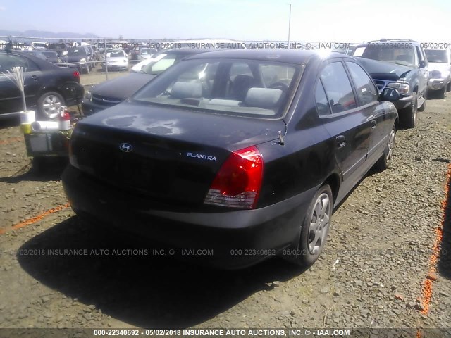 KMHDN46D25U036370 - 2005 HYUNDAI ELANTRA GLS/GT BLACK photo 4