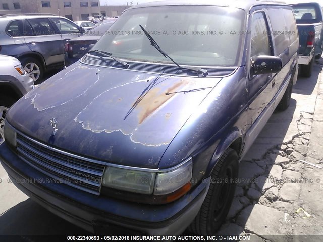 1P4GH54R6PX503395 - 1993 PLYMOUTH GRAND VOYAGER LE BLUE photo 2