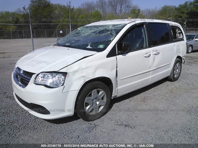 2C4RDGBG3CR398913 - 2012 DODGE GRAND CARAVAN SE WHITE photo 2