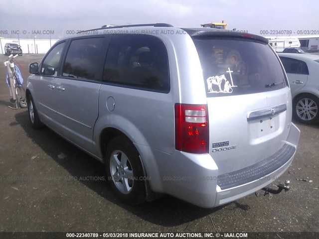 2D4RN5D16AR483626 - 2010 DODGE GRAND CARAVAN SXT SILVER photo 3