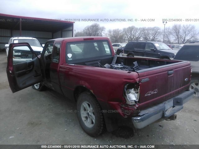 1FTYR15E64PB32437 - 2004 FORD RANGER SUPER CAB RED photo 3