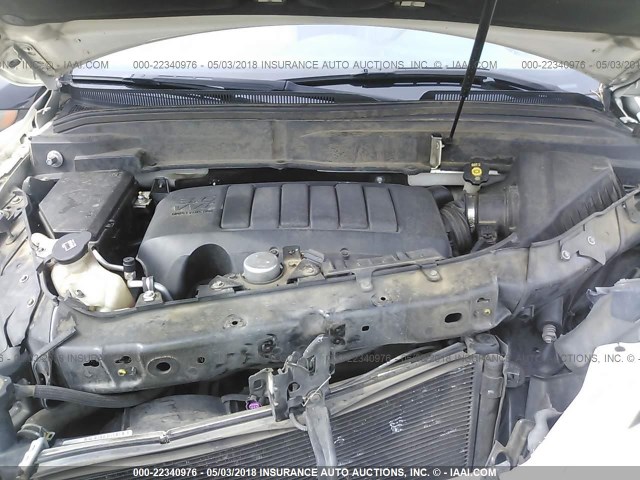 5GALRBED2AJ267261 - 2010 BUICK ENCLAVE CXL 白色 照片 10