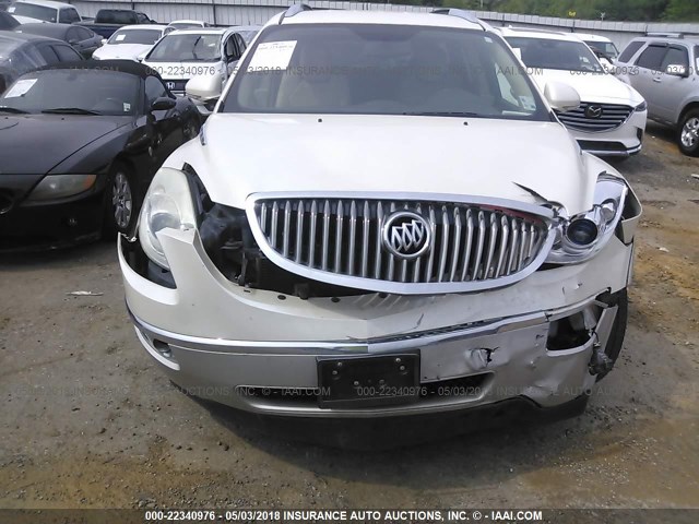 5GALRBED2AJ267261 - 2010 BUICK ENCLAVE CXL WHITE photo 6