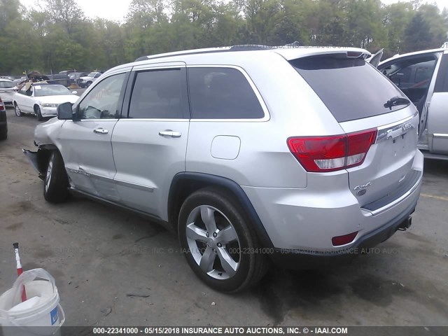 1J4RR6GT6BC739093 - 2011 JEEP GRAND CHEROKEE OVERLAND SILVER photo 3