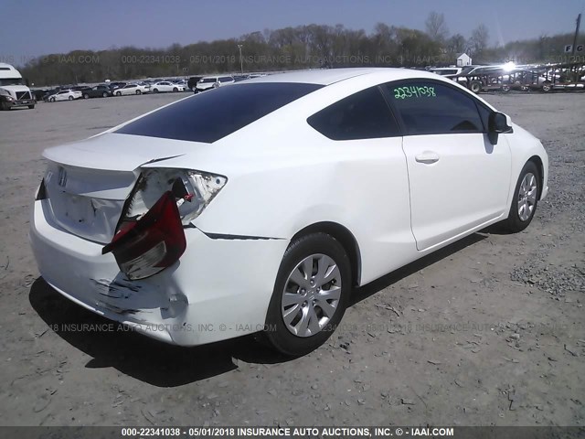 2HGFG3B59CH544756 - 2012 HONDA CIVIC LX Սպիտակ լուսանկար 4