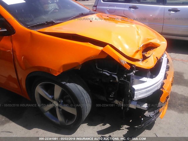 1C3CDFEB3ED667910 - 2014 DODGE DART GT ORANGE photo 6