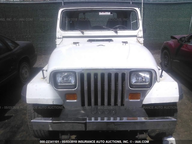 2J4FY29S6MJ107691 - 1991 JEEP WRANGLER / YJ  WHITE photo 6