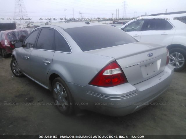 1FAHP24177G130619 - 2007 FORD FIVE HUNDRED SEL SILVER photo 3