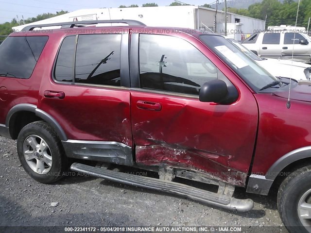 1FMZU63K63UB02956 - 2003 FORD EXPLORER XLT/XLT SPORT/NBX BURGUNDY photo 6