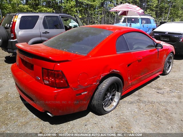 1FAFP42X51F153016 - 2001 FORD MUSTANG GT RED photo 4