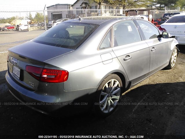 WAUHFAFL9DN018446 - 2013 AUDI A4 PREMIUM PLUS GRAY photo 4