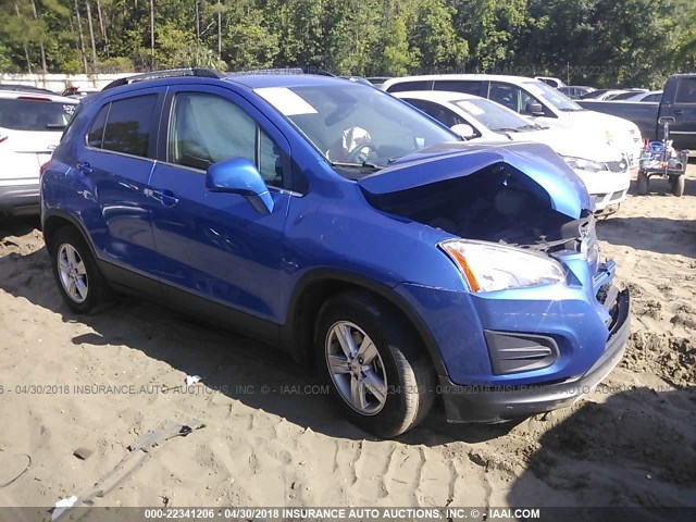 KL7CJLSB2FB109435 - 2015 CHEVROLET TRAX 1LT BLUE photo 1