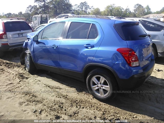 KL7CJLSB2FB109435 - 2015 CHEVROLET TRAX 1LT BLUE photo 3