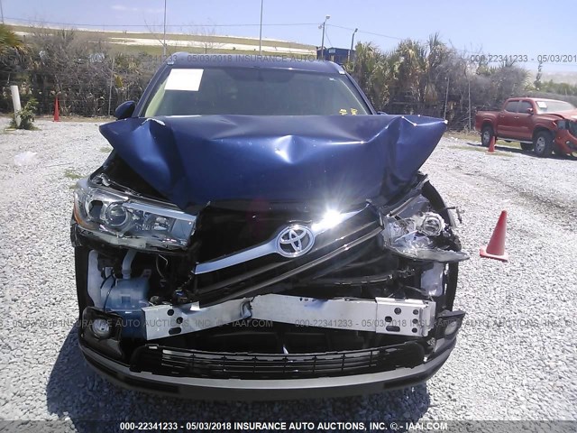 5TDKKRFH3GS147411 - 2016 TOYOTA HIGHLANDER XLE ლურჯი ფოტო 6