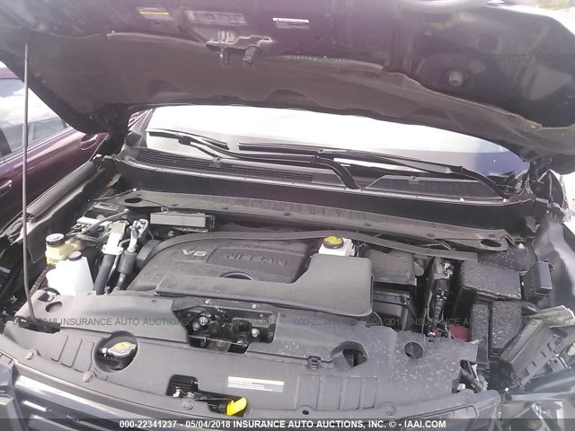 5N1DR2MN9JC616607 - 2018 NISSAN PATHFINDER S/SV/SL/PLATINUM 黑色 照片 10