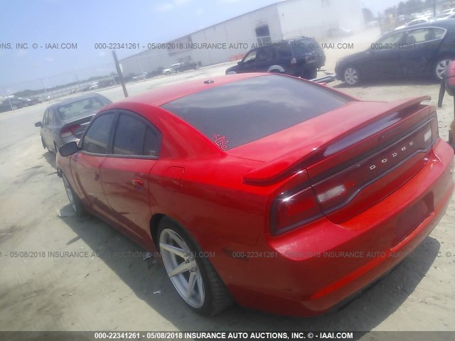 2C3CDXCT5EH323354 - 2014 DODGE CHARGER R/T RED photo 3