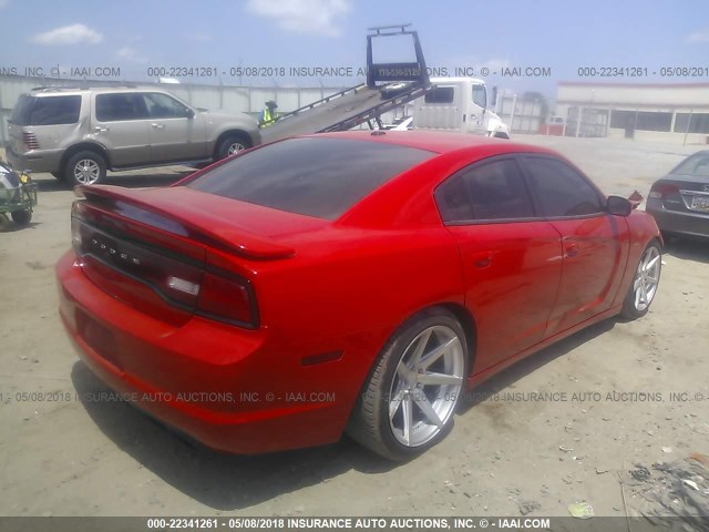 2C3CDXCT5EH323354 - 2014 DODGE CHARGER R/T RED photo 4