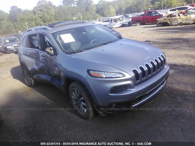 1C4PJLDB5EW222014 - 2014 JEEP CHEROKEE LIMITED SILVER photo 1