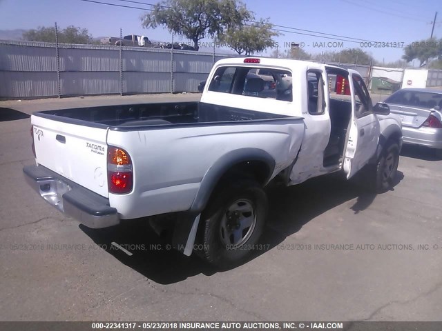 5TESM92N31Z725216 - 2001 TOYOTA TACOMA XTRACAB PRERUNNER თეთრი ფოტო 4