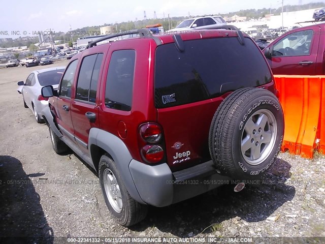 1J4GL48K76W110739 - 2006 JEEP LIBERTY SPORT RED photo 3