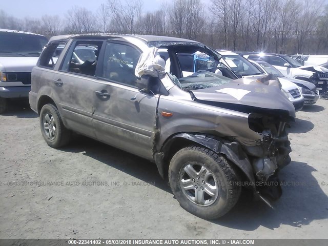 5FNYF28167B006052 - 2007 HONDA PILOT LX GRAY photo 1