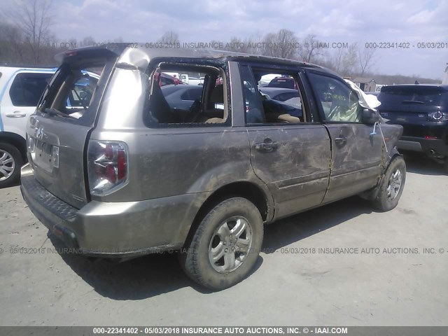 5FNYF28167B006052 - 2007 HONDA PILOT LX GRAY photo 4