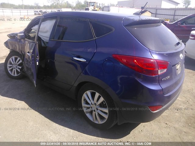 KM8JU3AC0BU262093 - 2011 HYUNDAI TUCSON GLS/LIMITED BLUE photo 3