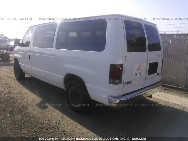 1FMRE11LX5HB12770 - 2005 FORD ECONOLINE E150 WAGON WHITE photo 3