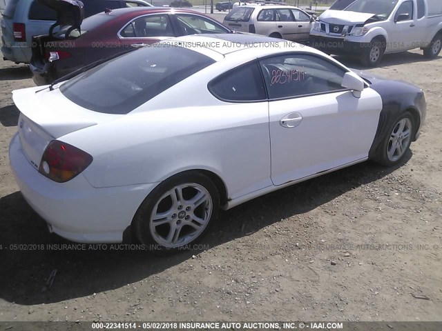 KMHHN65F53U054651 - 2003 HYUNDAI TIBURON GT WHITE photo 4