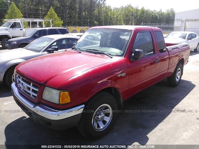 1FTYR14E21PA27892 - 2001 FORD RANGER SUPER CAB RED photo 2