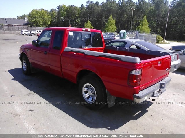 1FTYR14E21PA27892 - 2001 FORD RANGER SUPER CAB RED photo 3