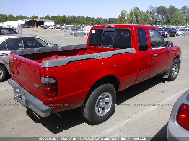 1FTYR14E21PA27892 - 2001 FORD RANGER SUPER CAB RED photo 4