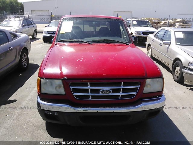 1FTYR14E21PA27892 - 2001 FORD RANGER SUPER CAB RED photo 6