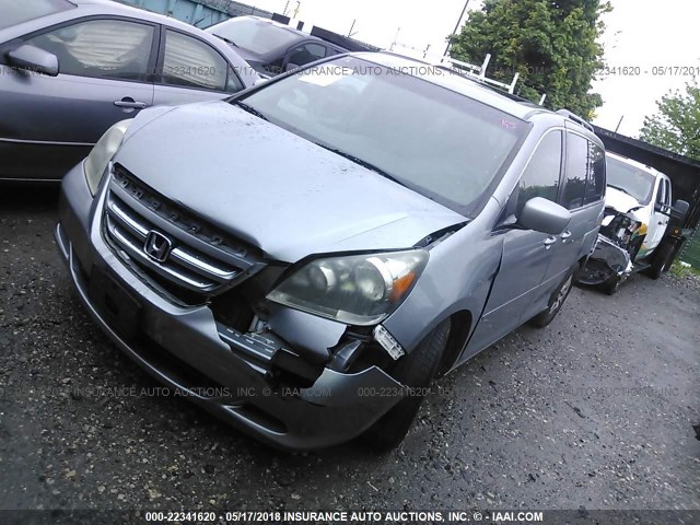 5FNRL38616B050036 - 2006 HONDA ODYSSEY EXL Light Blue photo 2