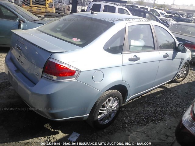 1FAHP35N88W155589 - 2008 FORD FOCUS SE/SEL/SES Light Blue photo 4