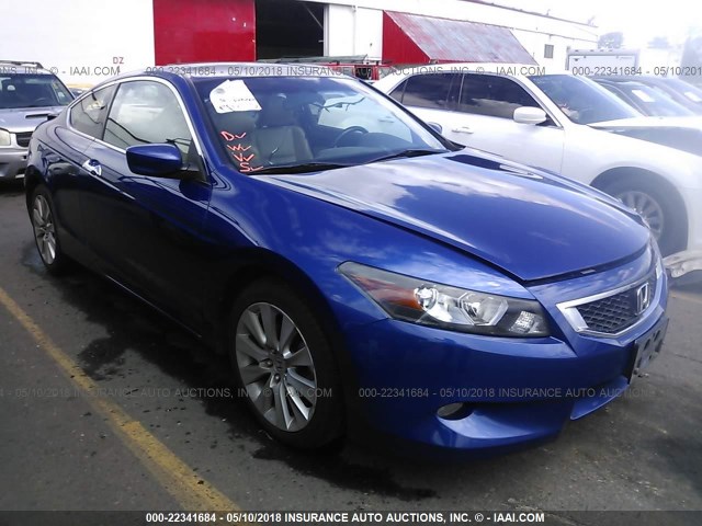 1HGCS22829A000970 - 2009 HONDA ACCORD EXL BLUE photo 1