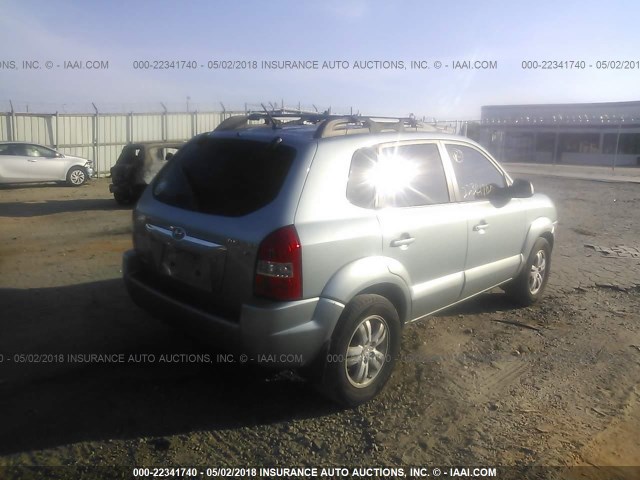 KM8JN12D27U638261 - 2007 HYUNDAI TUCSON SE/LIMITED TURQUOISE photo 4