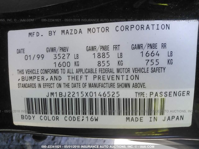 JM1BJ2215X0146525 - 1999 MAZDA PROTEGE ES 黑色 照片 9