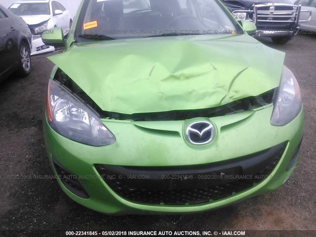 JM1DE1HY2B0104740 - 2011 MAZDA MAZDA2 GREEN photo 6